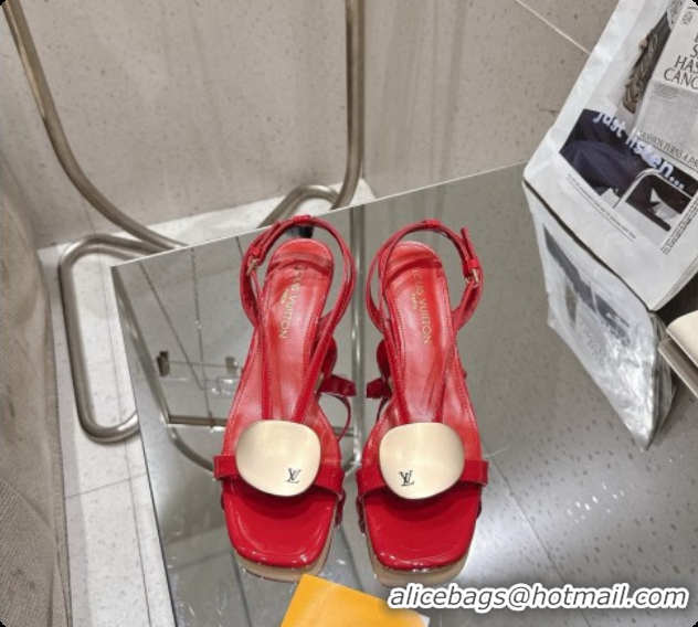 Good Looking Louis Vuitton LV Treasure Sandal in Red Patent Calf Leather 60728119 2026