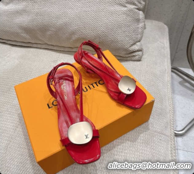 Good Looking Louis Vuitton LV Treasure Sandal in Red Patent Calf Leather 60728119 2026