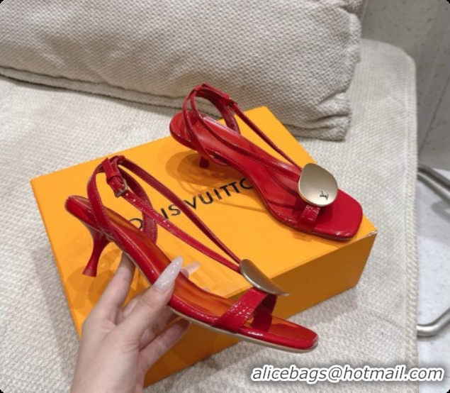 Good Looking Louis Vuitton LV Treasure Sandal in Red Patent Calf Leather 60728119 2026
