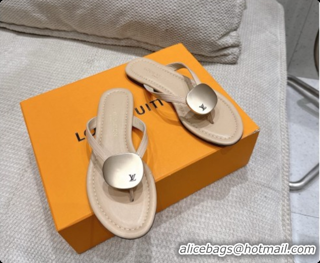 Perfect Louis Vuitton LV Treasure Flat Mule in Beige Patent Calf Leather 0728123 2026