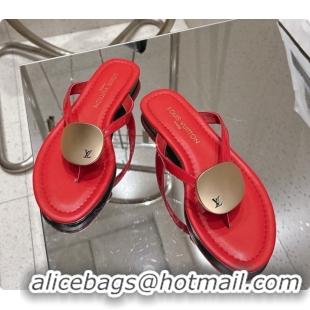 Good Quality Louis Vuitton LV Treasure Flat Mule in Red Patent Calf Leather 60728124 2026