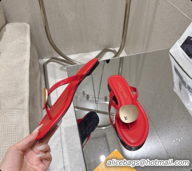 Good Quality Louis Vuitton LV Treasure Flat Mule in Red Patent Calf Leather 60728124 2026