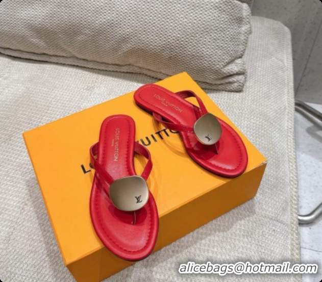 Good Quality Louis Vuitton LV Treasure Flat Mule in Red Patent Calf Leather 60728124 2026