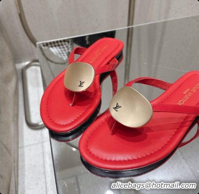 Good Quality Louis Vuitton LV Treasure Flat Mule in Red Patent Calf Leather 60728124 2026
