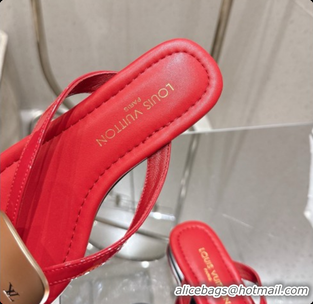 Good Quality Louis Vuitton LV Treasure Flat Mule in Red Patent Calf Leather 60728124 2026