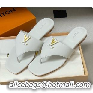 Shop Cheap Louis Vuitton LV Mare Flat Thong in White Plain Calf Leather 6072903 2026