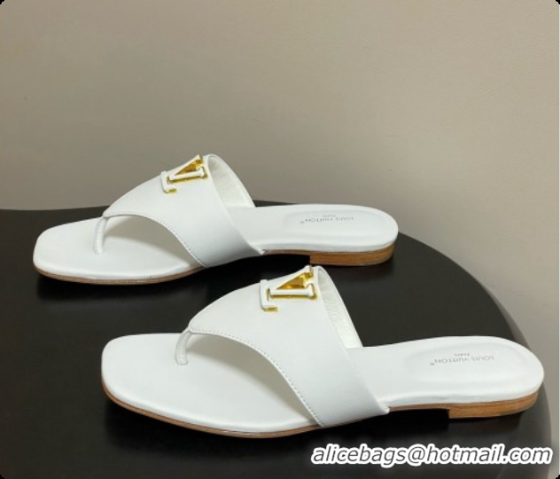 Shop Cheap Louis Vuitton LV Mare Flat Thong in White Plain Calf Leather 6072903 2026