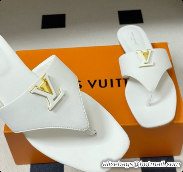 Shop Cheap Louis Vuitton LV Mare Flat Thong in White Plain Calf Leather 6072903 2026