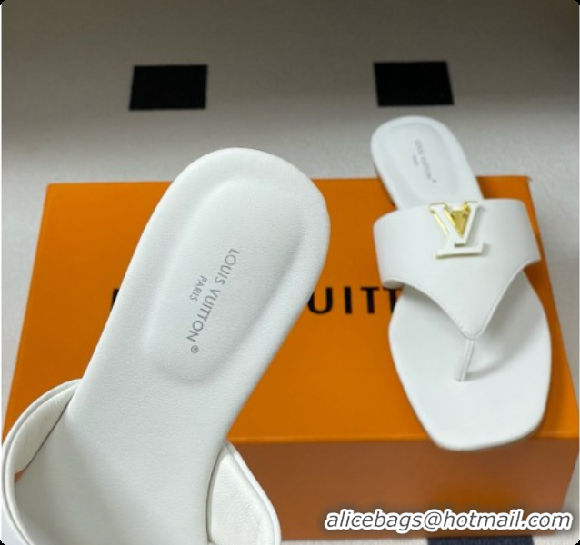 Shop Cheap Louis Vuitton LV Mare Flat Thong in White Plain Calf Leather 6072903 2026