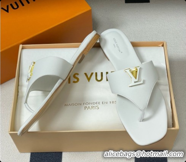 Shop Cheap Louis Vuitton LV Mare Flat Thong in White Plain Calf Leather 6072903 2026