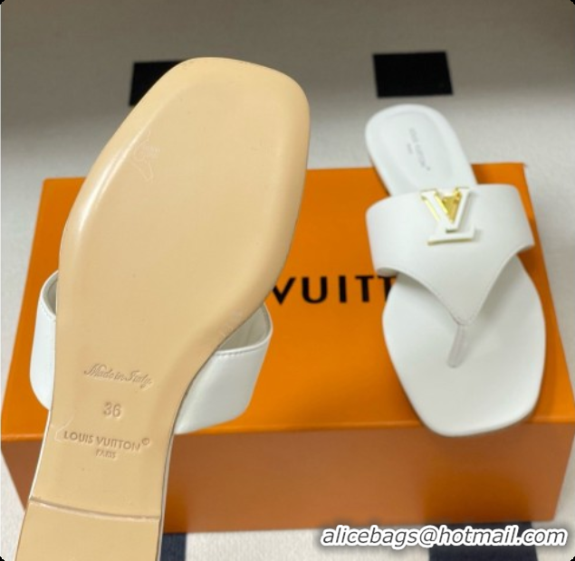Shop Cheap Louis Vuitton LV Mare Flat Thong in White Plain Calf Leather 6072903 2026