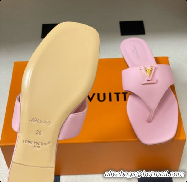 Good Product Louis Vuitton LV Mare Flat Thong in Pink Plain Calf Leather 6072904 2026