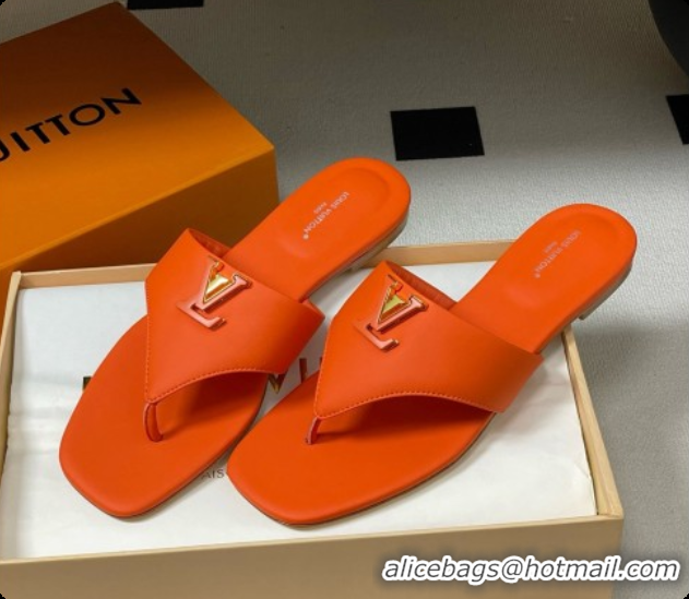 Trendy Design Louis Vuitton LV Mare Flat Thong in Orange Plain Calf Leather 6072905 2026