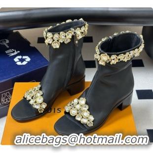 Grade Quality Louis Vuitton Talisman Open Toe Ankle Boot with Low Heel Black Cruise 6072909 2026