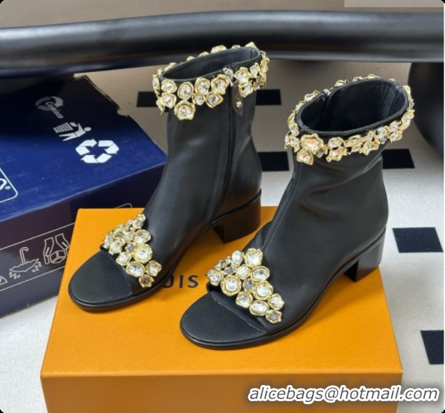 Grade Quality Louis Vuitton Talisman Open Toe Ankle Boot with Low Heel Black Cruise 6072909 2026
