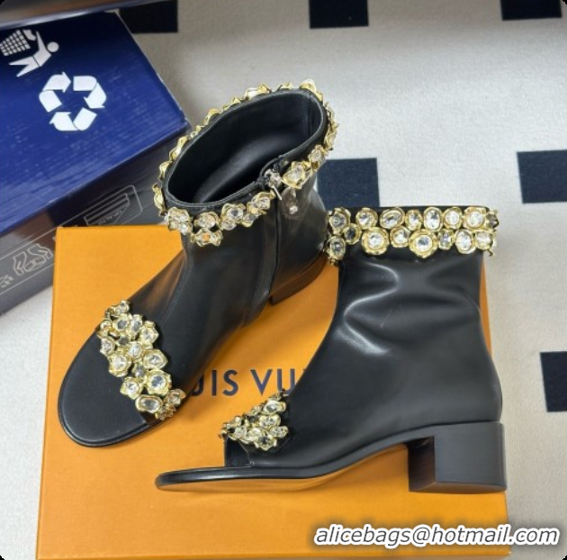 Grade Quality Louis Vuitton Talisman Open Toe Ankle Boot with Low Heel Black Cruise 6072909 2026