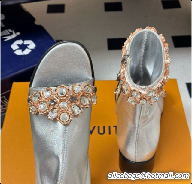 Durable Louis Vuitton Talisman Open Toe Ankle Boot with Low Heel Silver Cruise 6072910 2026