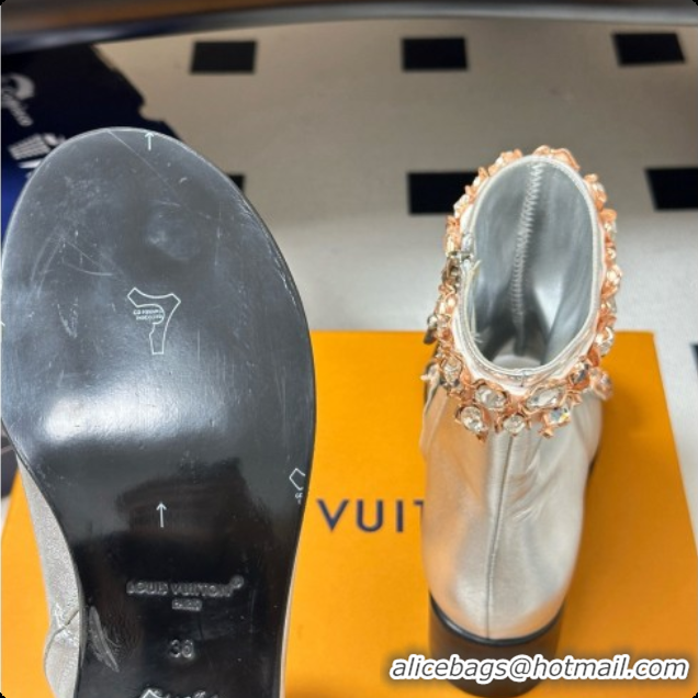 Durable Louis Vuitton Talisman Open Toe Ankle Boot with Low Heel Silver Cruise 6072910 2026