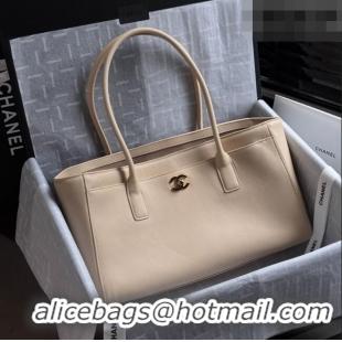 Top Grade Chanel Small Shopping Bag in Smooth Calfskin AS6243 Beige 2026