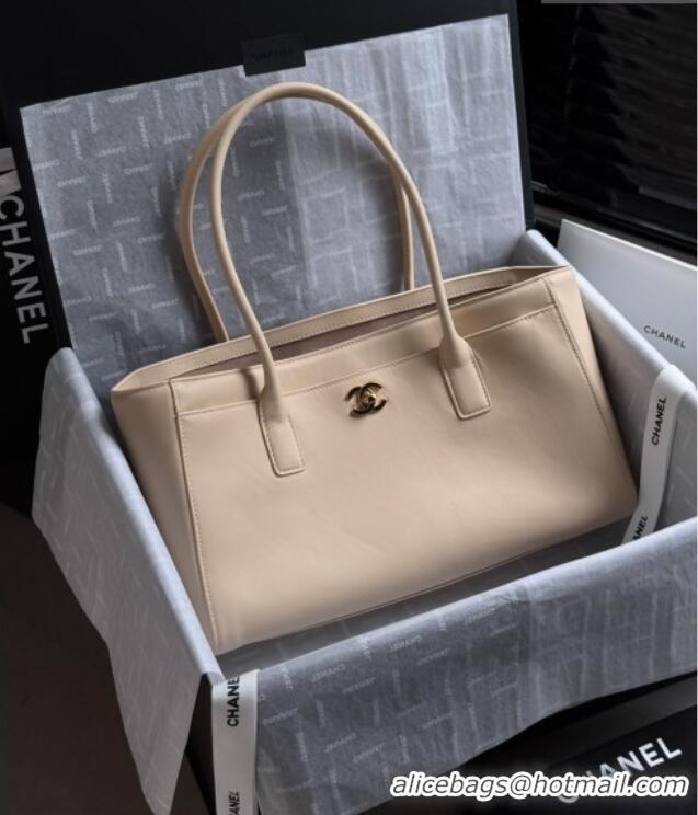 Top Grade Chanel Small Shopping Bag in Smooth Calfskin AS6243 Beige 2026