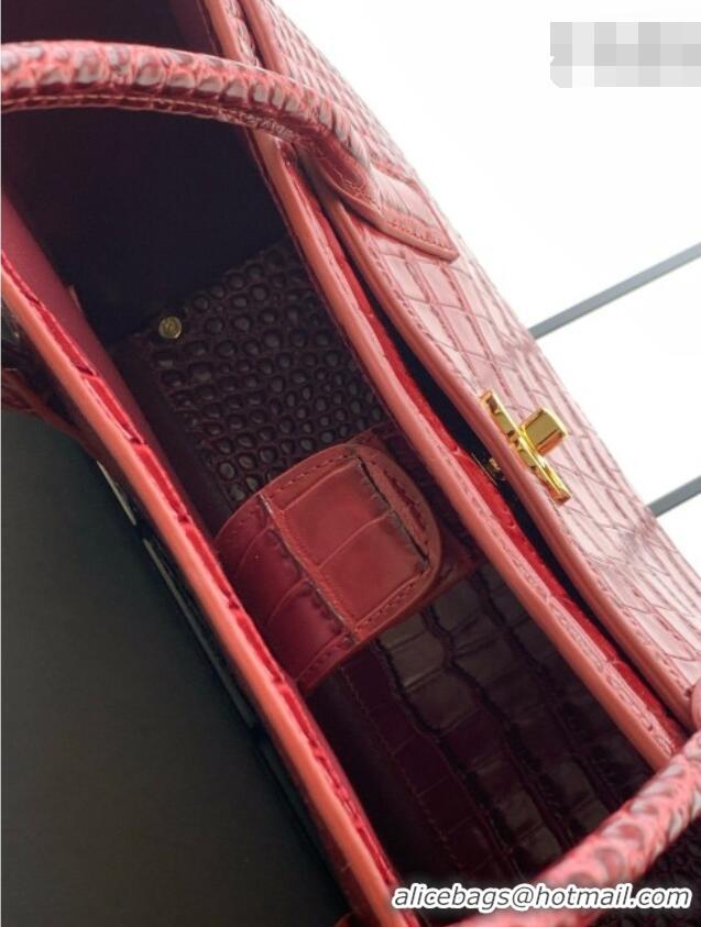 Good Product Chanel Small Shopping Bag in Crocodile Embossed Calfskin AS6243 Burgundy 2026