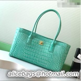 Shop Discount Chanel Small Shopping Bag in Crocodile Embossed Calfskin AS6243 Green 2026
