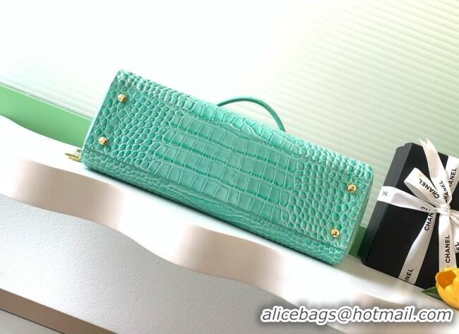 Shop Discount Chanel Small Shopping Bag in Crocodile Embossed Calfskin AS6243 Green 2026