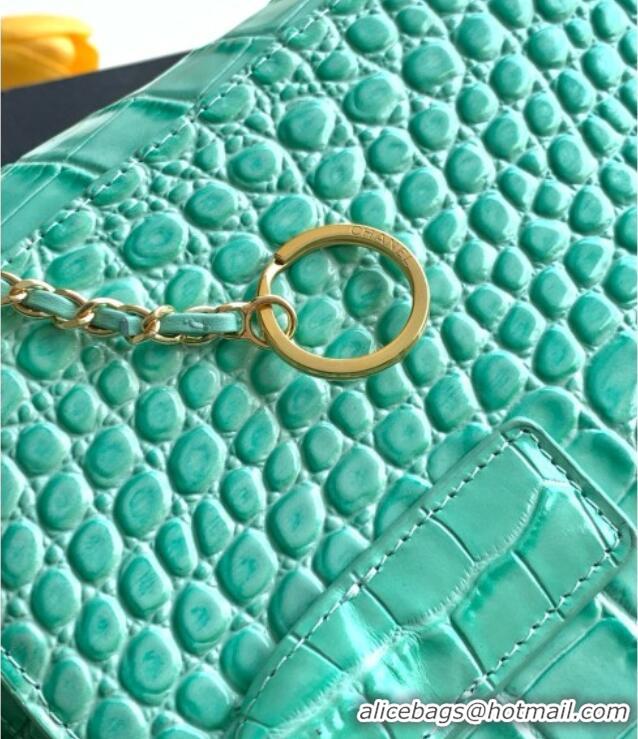Shop Discount Chanel Small Shopping Bag in Crocodile Embossed Calfskin AS6243 Green 2026