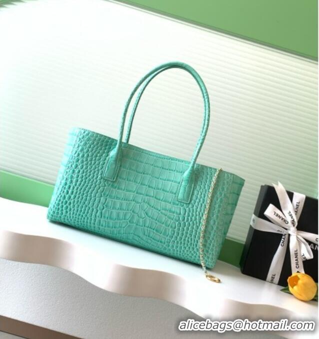 Shop Discount Chanel Small Shopping Bag in Crocodile Embossed Calfskin AS6243 Green 2026