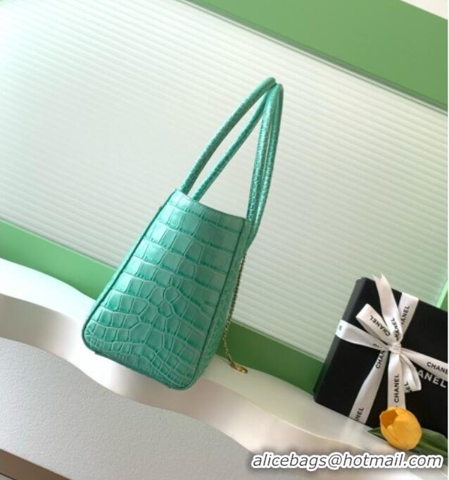 Shop Discount Chanel Small Shopping Bag in Crocodile Embossed Calfskin AS6243 Green 2026