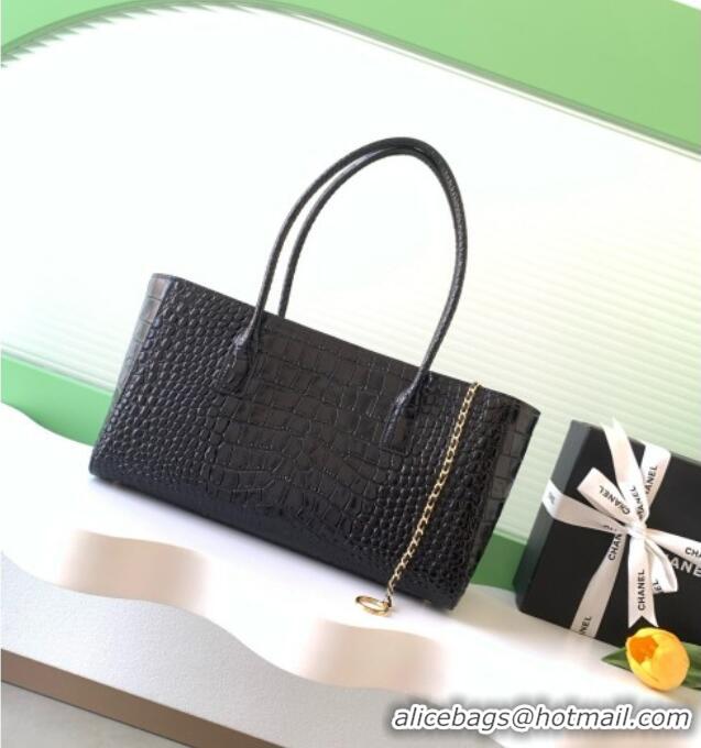 Best Product Chanel Small Shopping Bag in Crocodile Embossed Calfskin AS6243 Black 2026