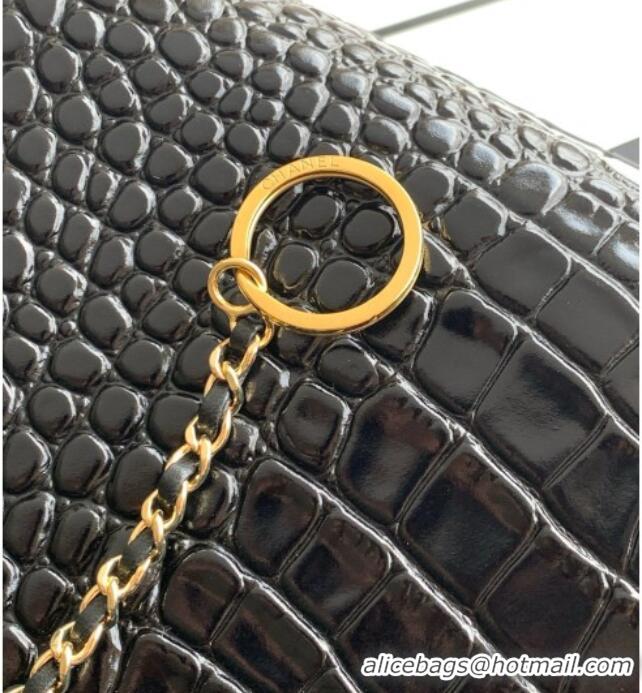 Best Product Chanel Small Shopping Bag in Crocodile Embossed Calfskin AS6243 Black 2026