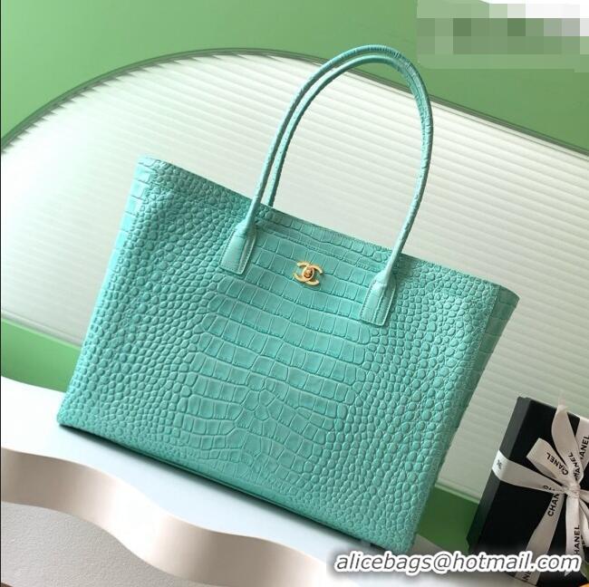Top Design Chanel Large Shopping Bag in Crocodile Embossed Calfskin AS6239 Green 2026