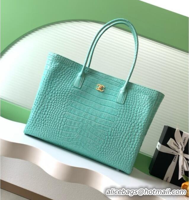 Top Design Chanel Large Shopping Bag in Crocodile Embossed Calfskin AS6239 Green 2026