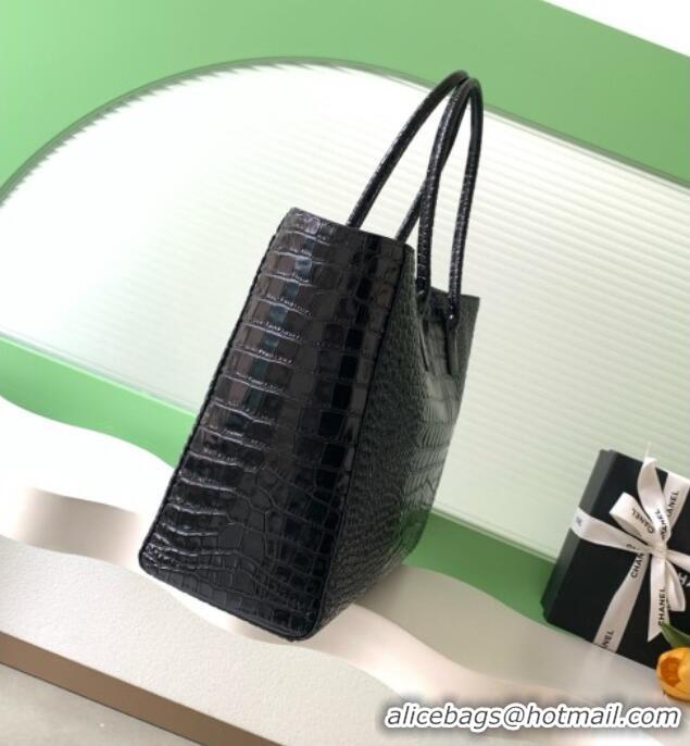 Top Design Chanel Large Shopping Bag in Crocodile Embossed Calfskin AS6239 Black 2026