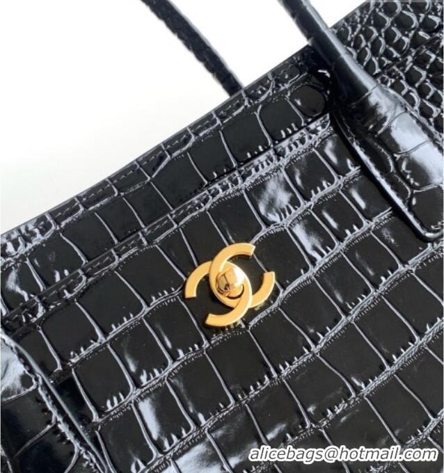 Top Design Chanel Large Shopping Bag in Crocodile Embossed Calfskin AS6239 Black 2026