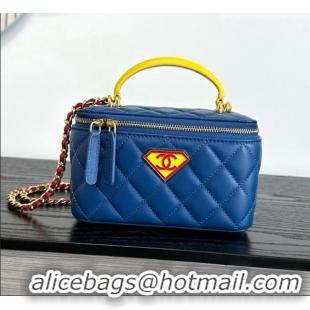 Top Grade Chanel Lambskin Long Vanity with Chain AP2199 Blue 2026