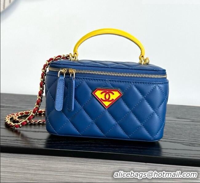 Top Grade Chanel Lambskin Long Vanity with Chain AP2199 Blue 2026