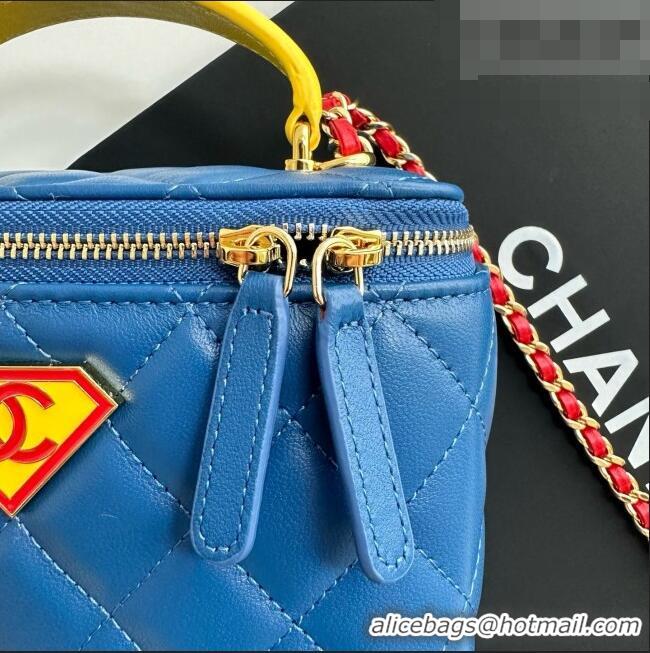 Top Grade Chanel Lambskin Long Vanity with Chain AP2199 Blue 2026