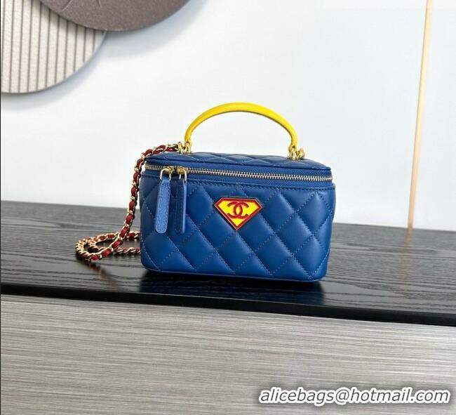 Top Grade Chanel Lambskin Long Vanity with Chain AP2199 Blue 2026