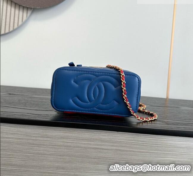Top Grade Chanel Lambskin Long Vanity with Chain AP2199 Blue 2026
