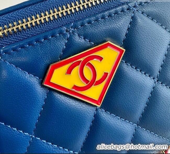 Top Grade Chanel Lambskin Long Vanity with Chain AP2199 Blue 2026
