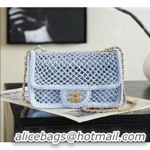 Top Grade Chanel CoCo Beach Small Flap Bag AS6156 Light Blue 2026