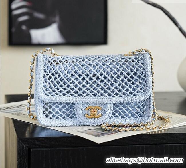 Top Grade Chanel CoCo Beach Small Flap Bag AS6156 Light Blue 2026