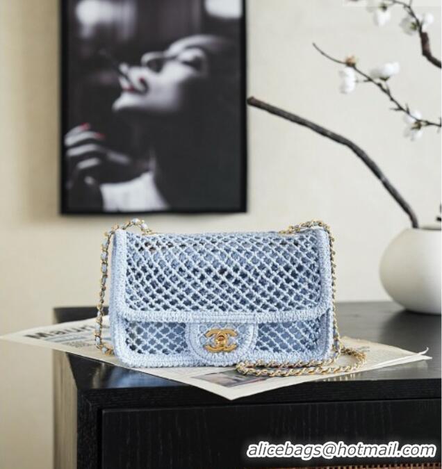Top Grade Chanel CoCo Beach Small Flap Bag AS6156 Light Blue 2026