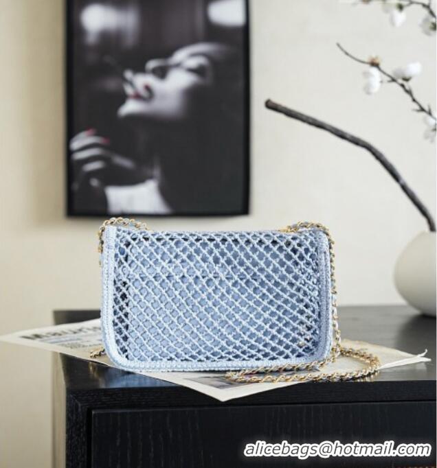 Top Grade Chanel CoCo Beach Small Flap Bag AS6156 Light Blue 2026