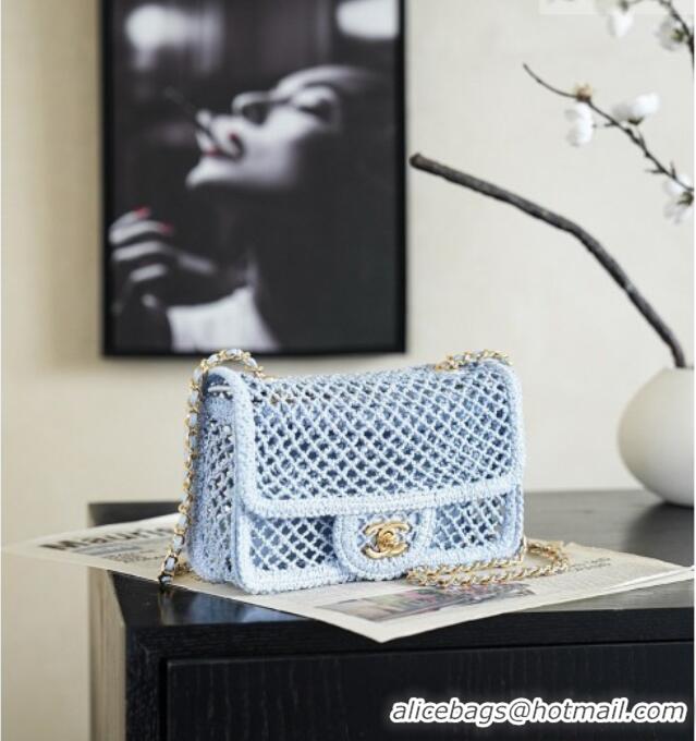 Top Grade Chanel CoCo Beach Small Flap Bag AS6156 Light Blue 2026