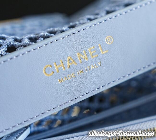 Top Grade Chanel CoCo Beach Small Flap Bag AS6156 Light Blue 2026