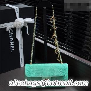 Classic Specials Chanel Crocodile Embossed Calfskin Flap Bag AS6340 Green 2026