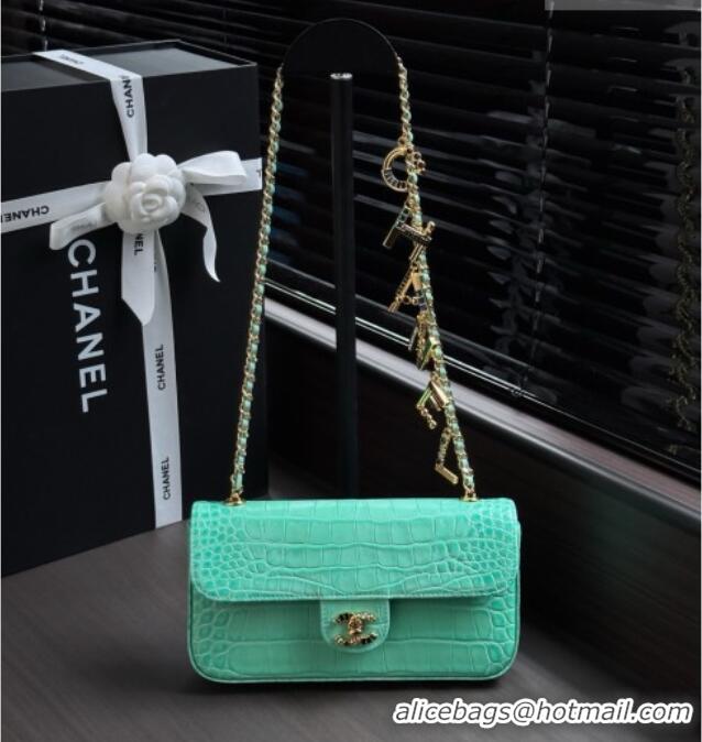 Classic Specials Chanel Crocodile Embossed Calfskin Flap Bag AS6340 Green 2026